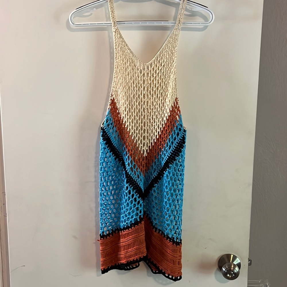 Handmade multicolored crocheted slip